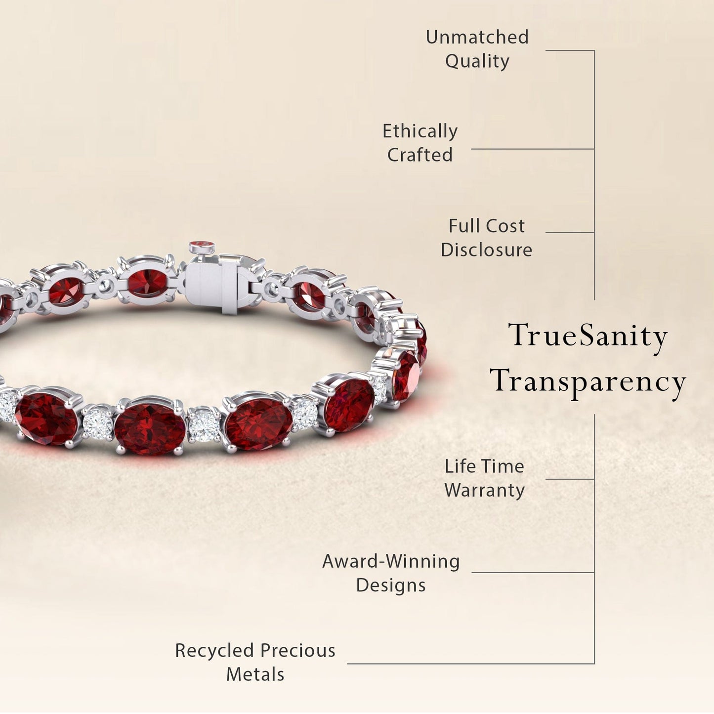 Lab Grown Ruby & Diamond Tennis Bracelet - Sylvie