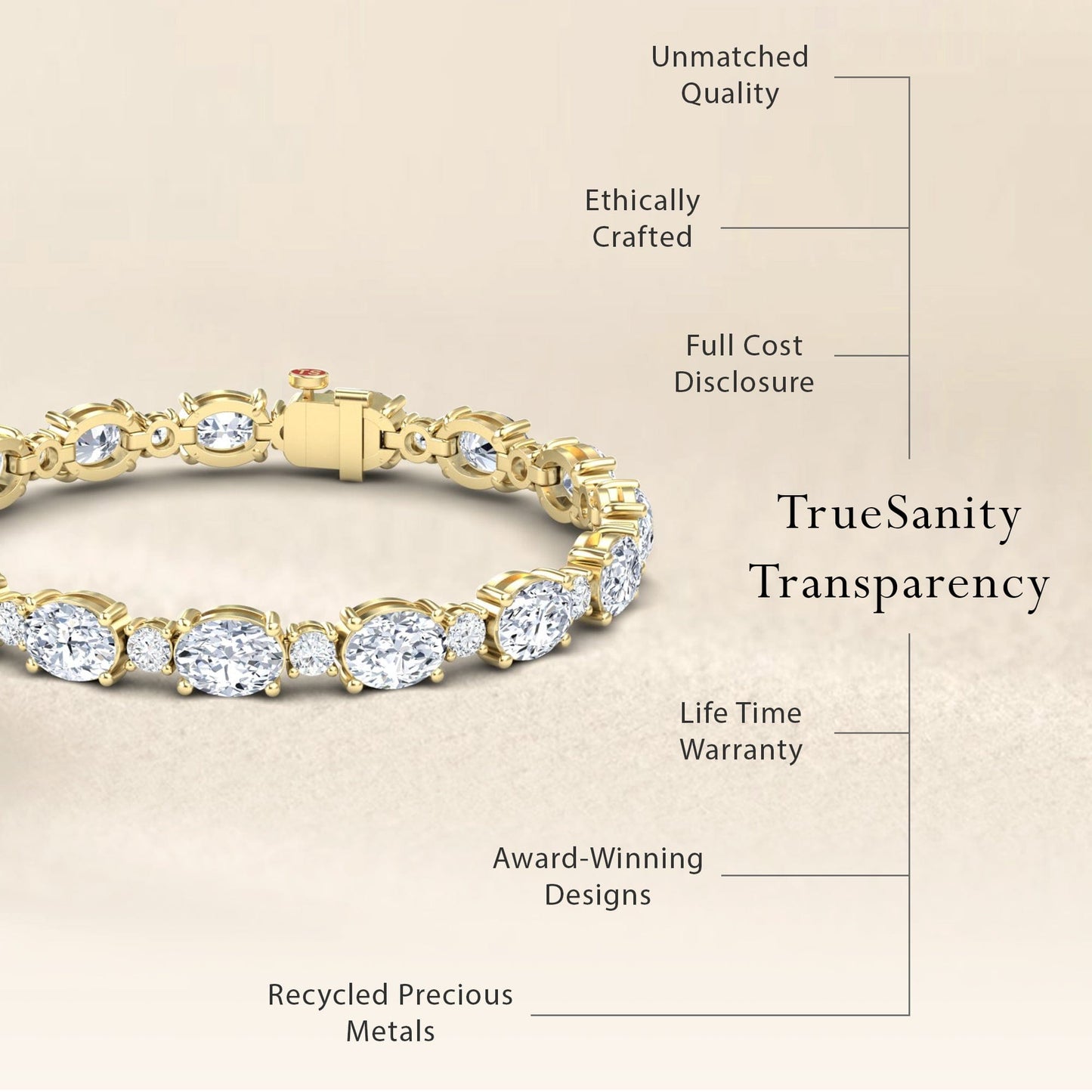 Lab Grown White Diamond Tennis Bracelet - Sylvie