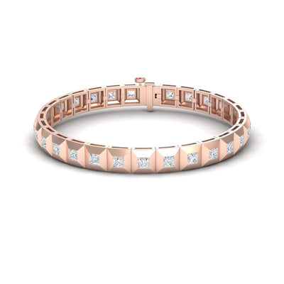 White Diamond Geometric Tennis Bracelet