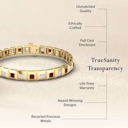 Ruby & Diamond Geometric Tennis Bracelet - Valerie