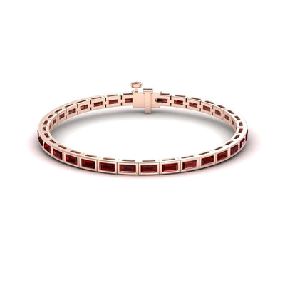 Lab Grown Ruby Link Bangle Bracelet