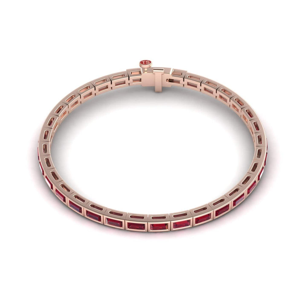 Lab Grown Ruby Link Bangle Bracelet - Ahana