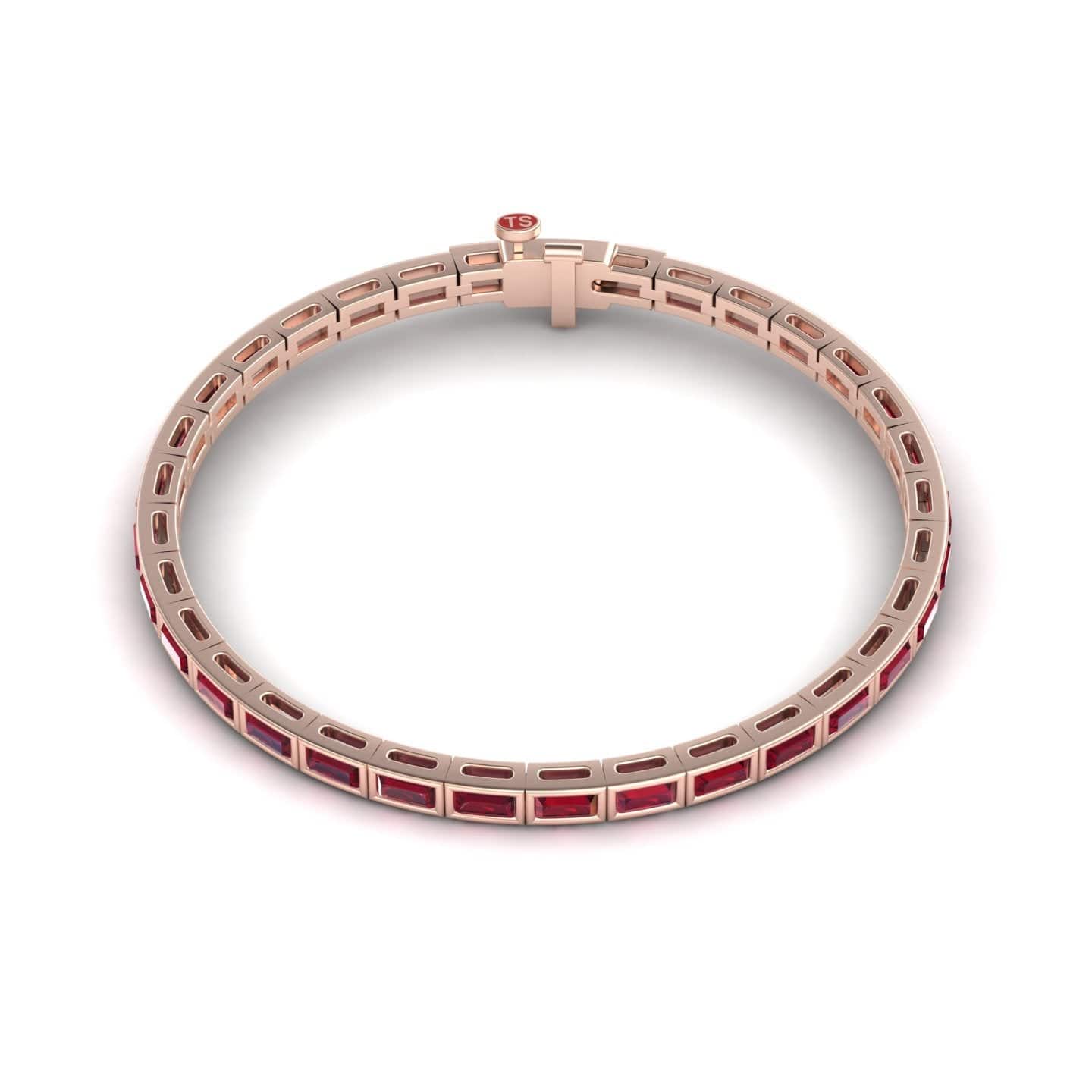 Lab Grown Ruby Link Bangle Bracelet - Ahana