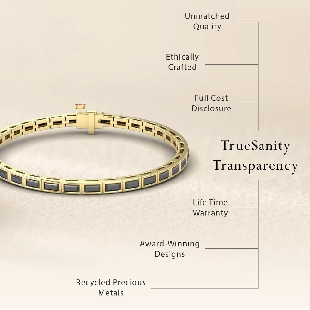 Black Diamond Link Bangle Bracelet - Ahana