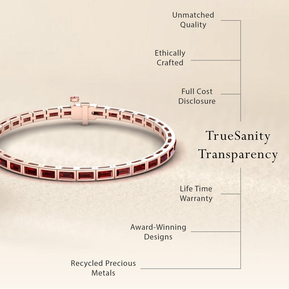 Lab Grown Ruby Link Bangle Bracelet - Ahana