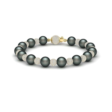 Tahitian Pearl & Diamond Bead Bracelet - Roma