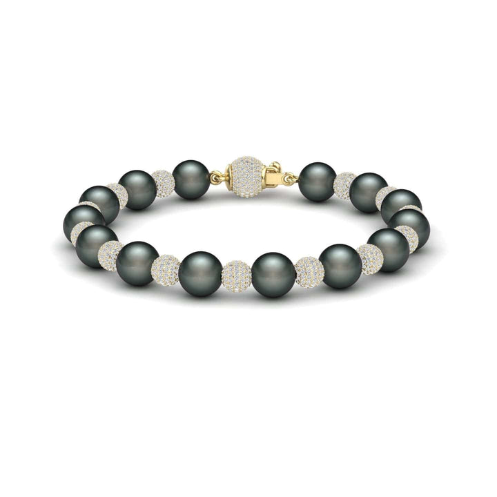 Tahitian Pearl & Diamond Bead Bracelet - Roma