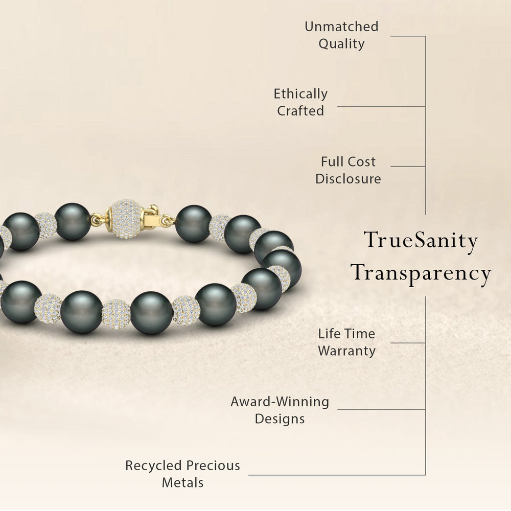 Tahitian Pearl & Diamond Bead Bracelet - Roma