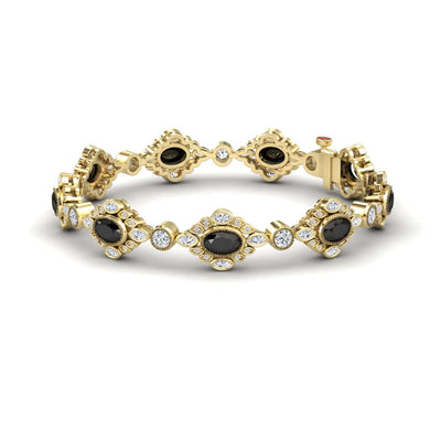Black & White Diamond Vintage-Inspired Tennis Bracelet