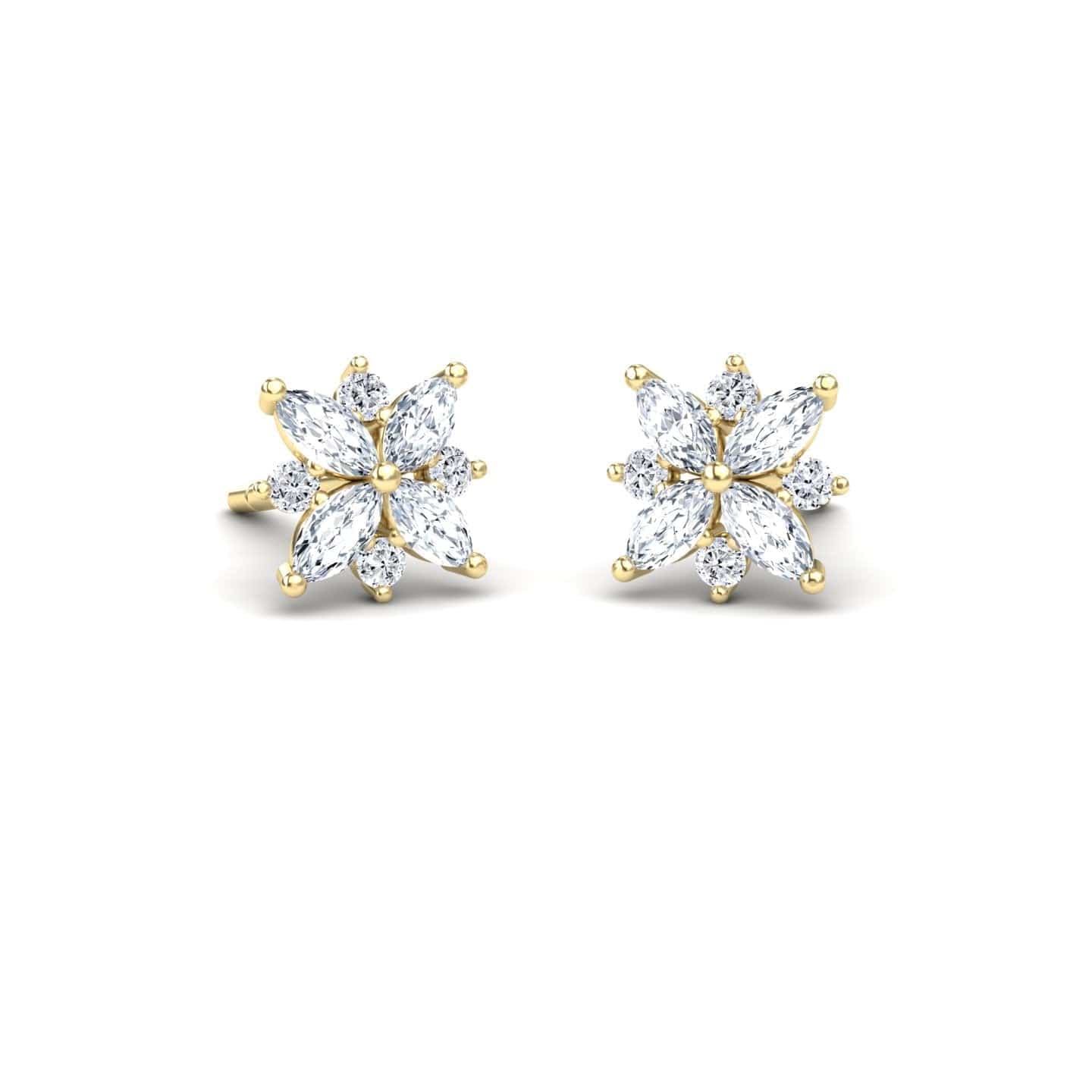 Diamond Floral Stud Earrings - Madhavi