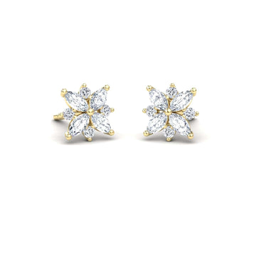 Diamond Floral Stud Earrings - Madhavi