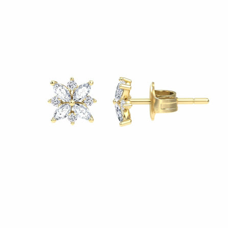 Diamond Floral Stud Earrings - Madhavi