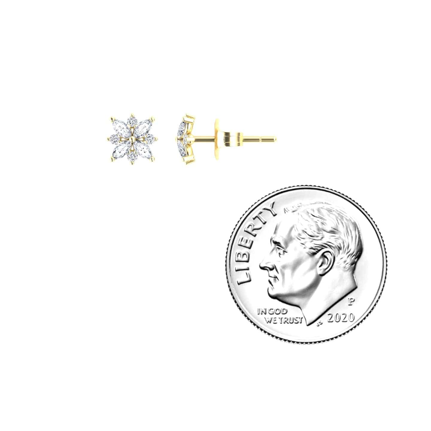 Diamond Floral Stud Earrings - Madhavi