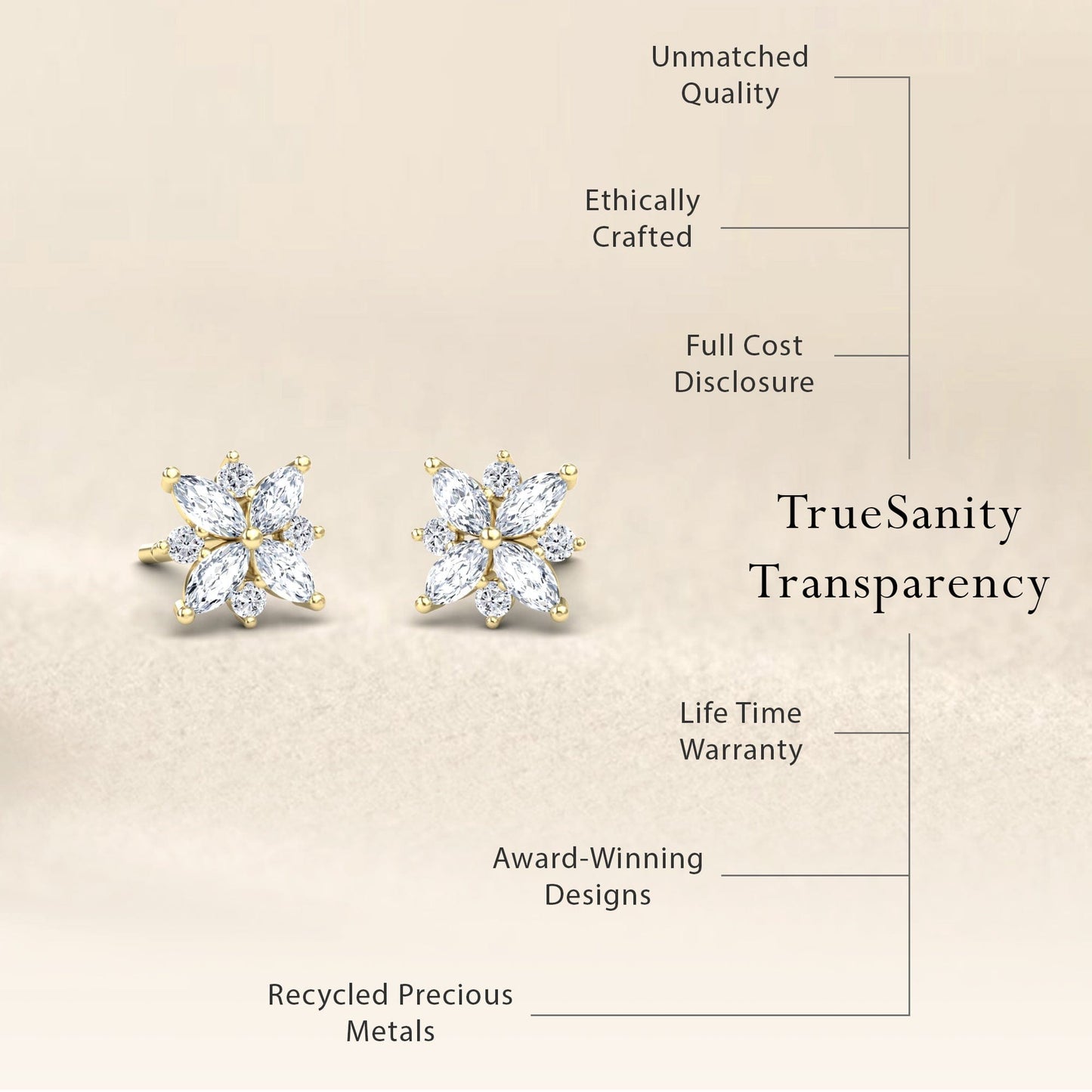 Diamond Floral Stud Earrings - Madhavi