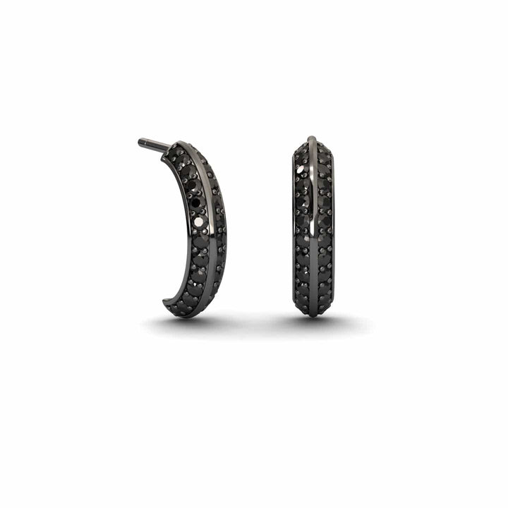 Black Diamond Huggie Hoop Earrings - Mirabel
