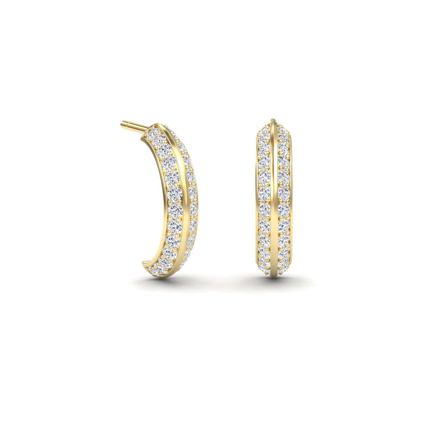White Diamond Huggie Hoop Earrings - Mirabel