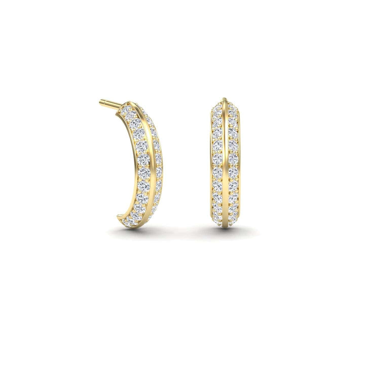 White Diamond Huggie Hoop Earrings - Mirabel