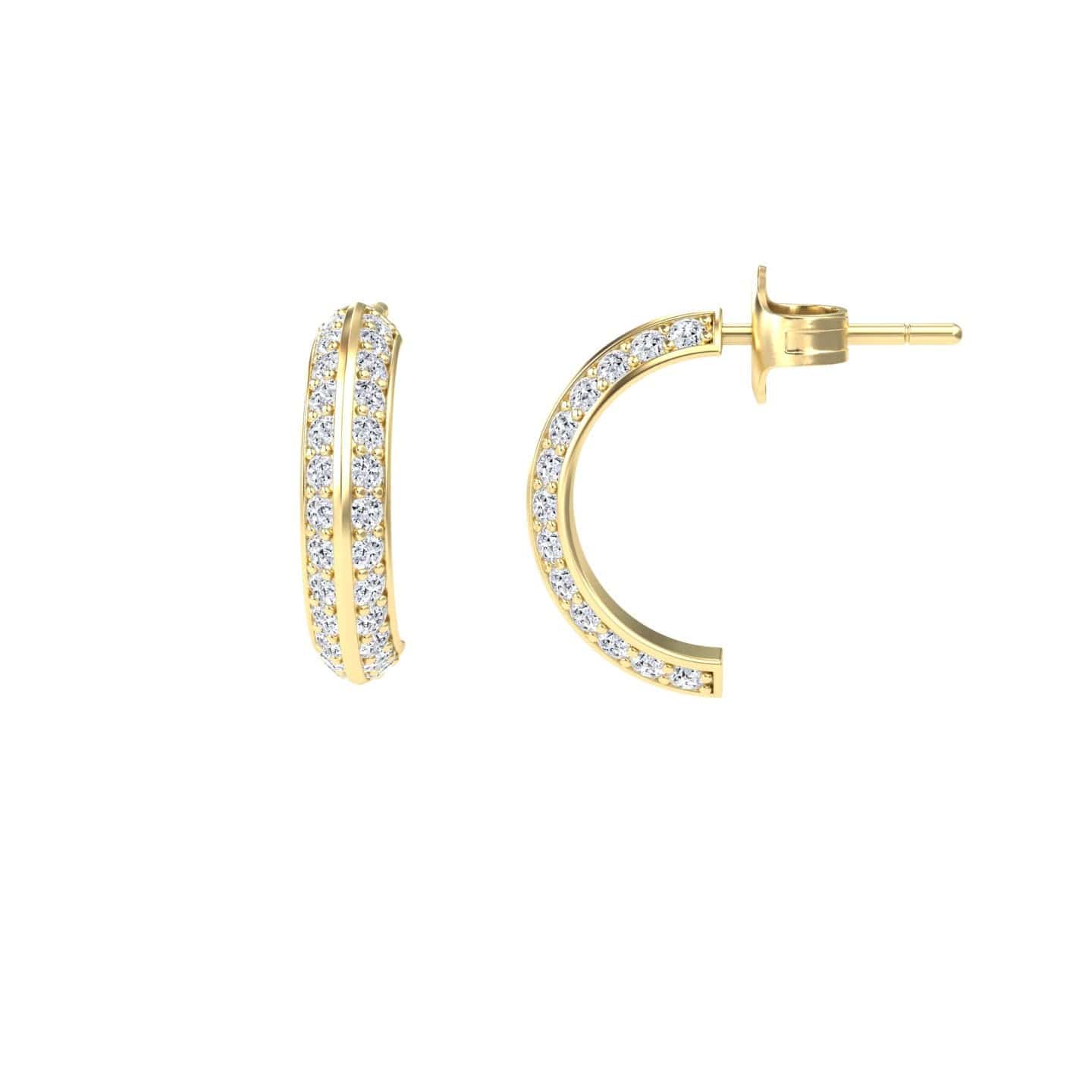 White Diamond Huggie Hoop Earrings - Mirabel