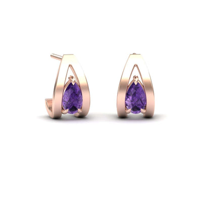 Amethyst Huggie Earrings