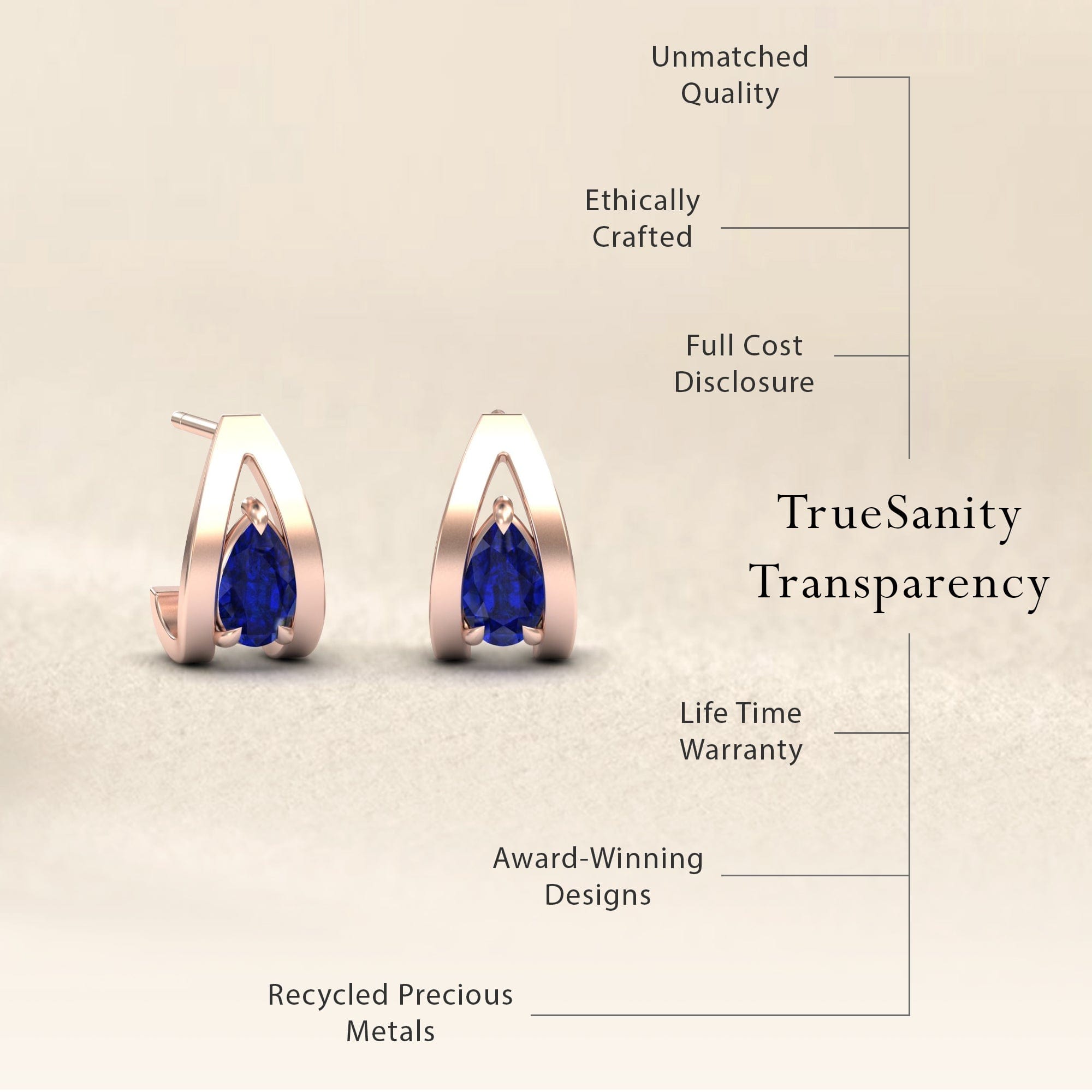 Blue Sapphire Huggie Earrings - Yamini