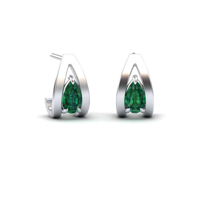 Emerald Huggie Earrings