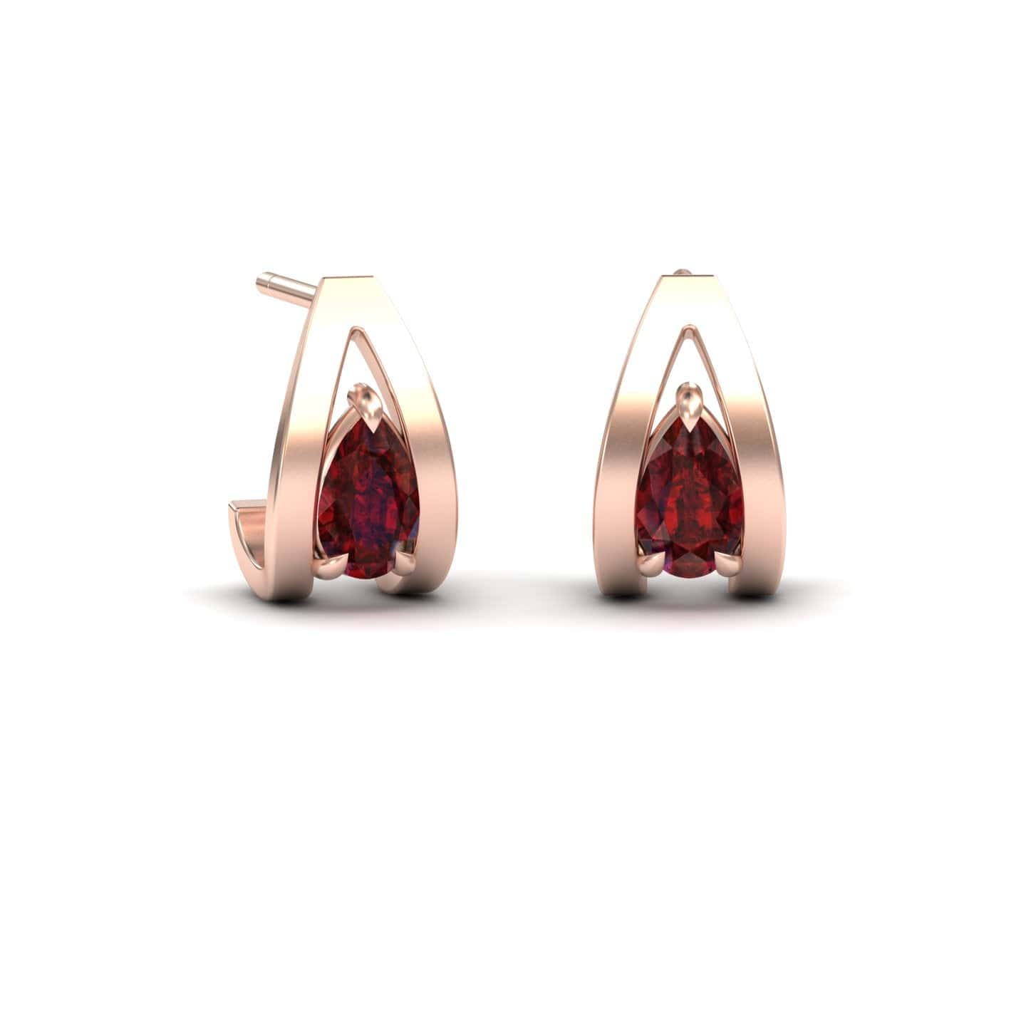 Garnet Huggie Earrings - Yamini