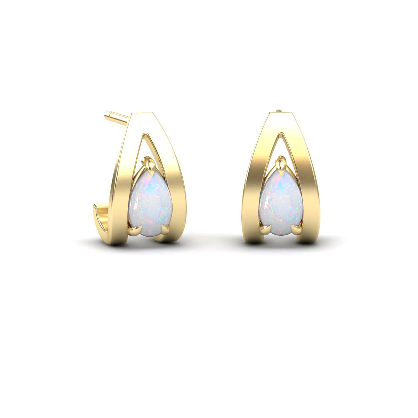 Opal Huggie Earrings - Yamini
