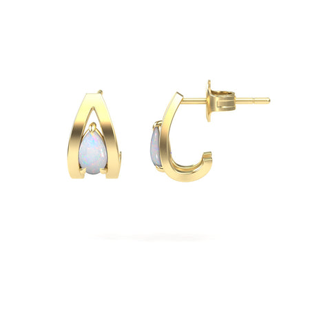 Opal Huggie Earrings - Yamini