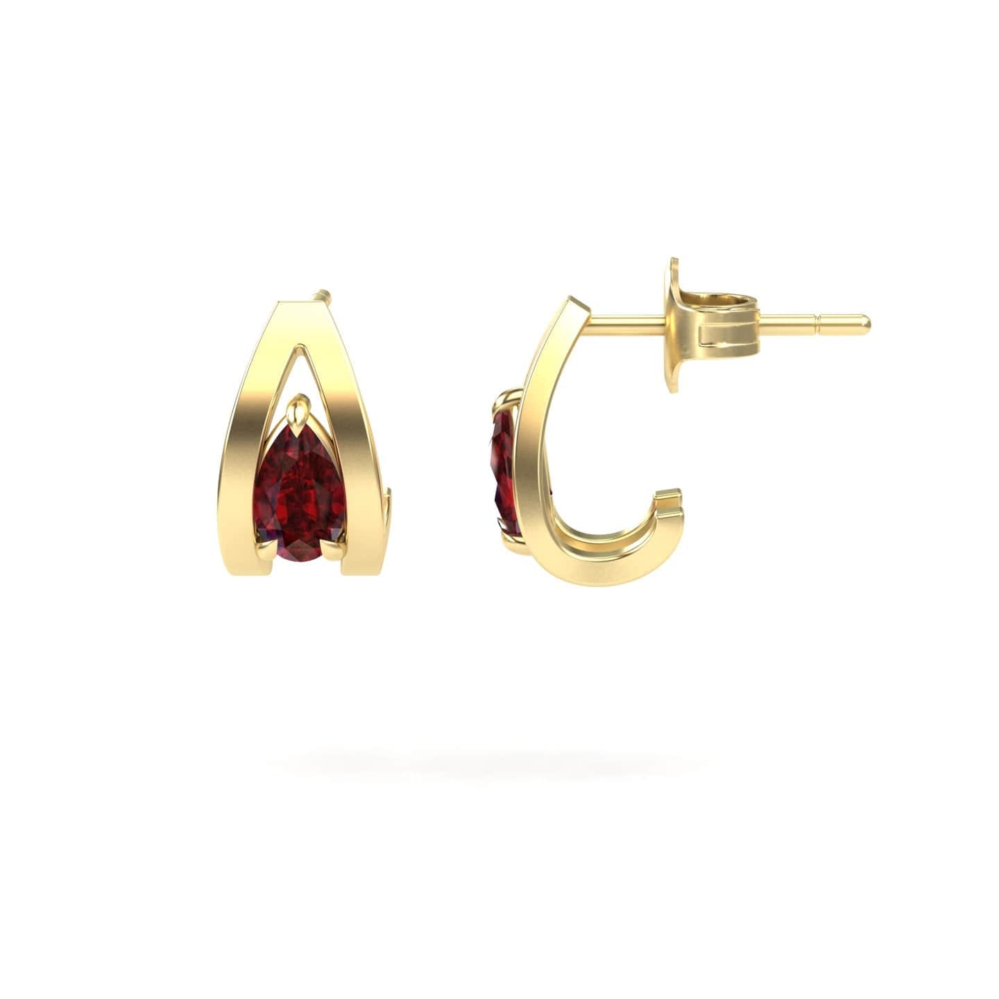 Ruby Huggie Earrings - Yamini