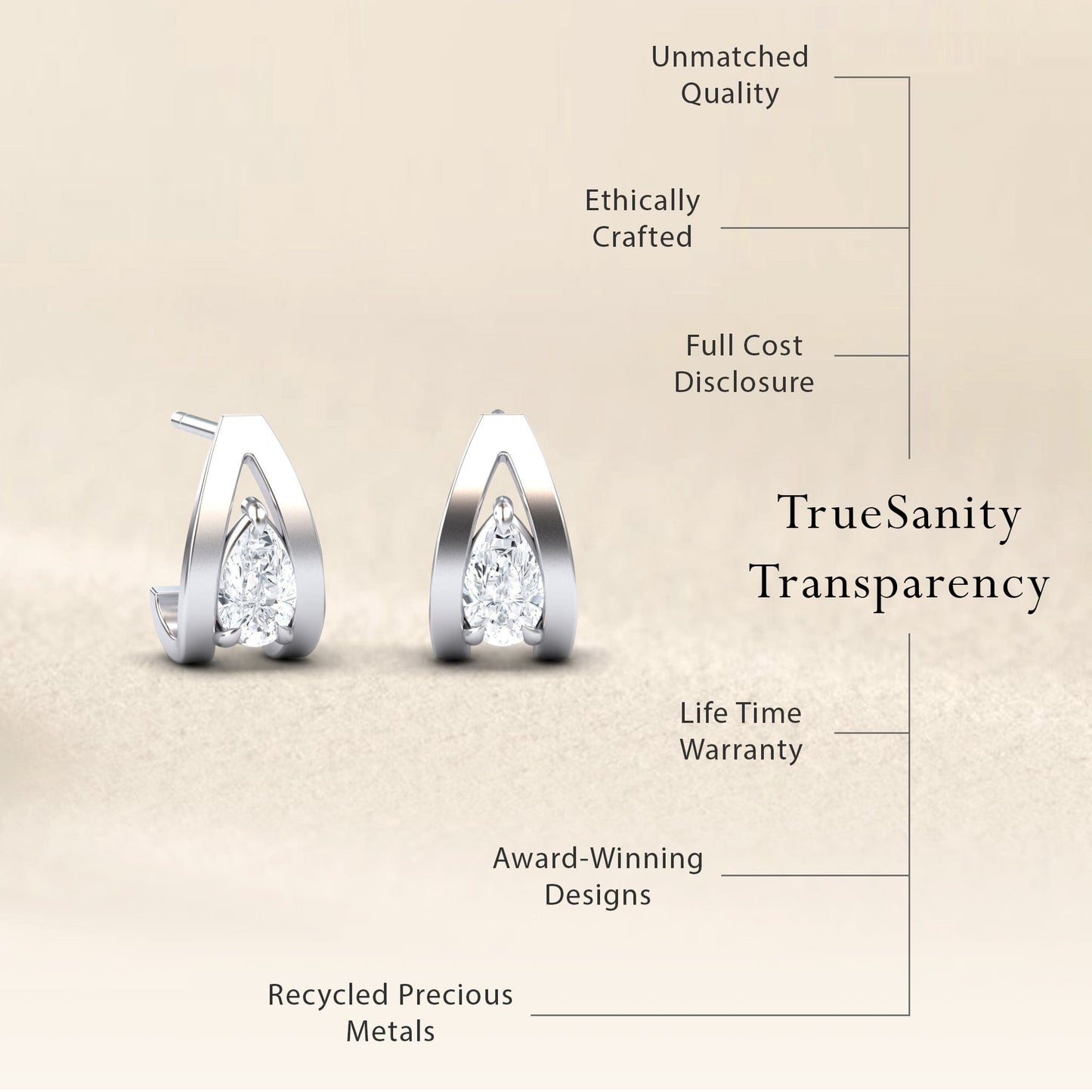 White Diamond Huggie Earrings - Yamini