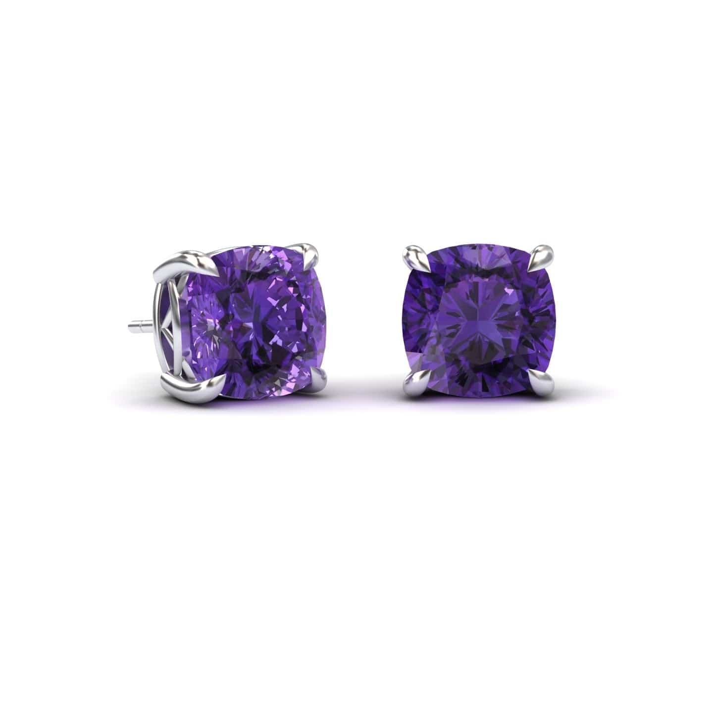 Amethyst Stud Earrings - Deborah
