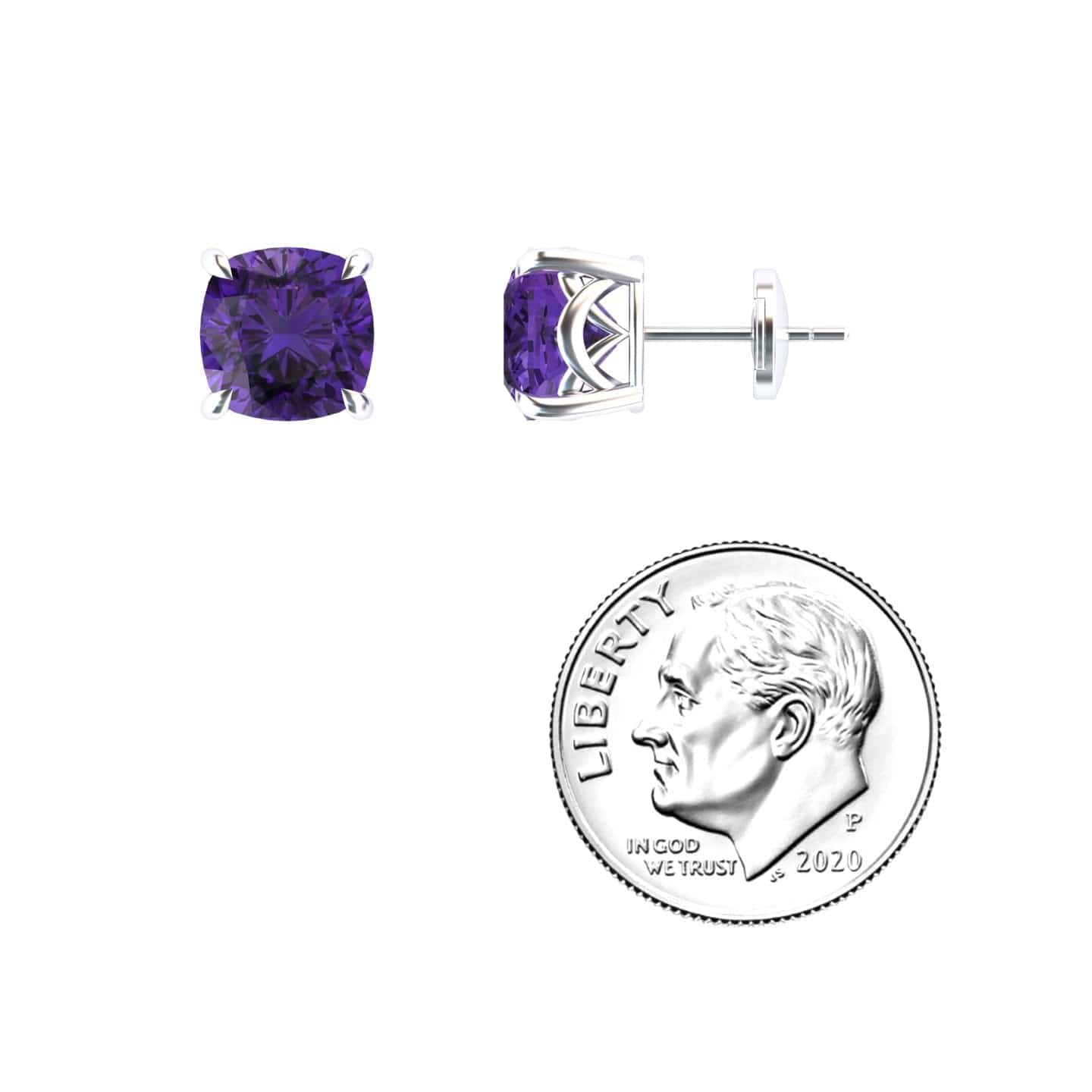 Amethyst Stud Earrings - Deborah