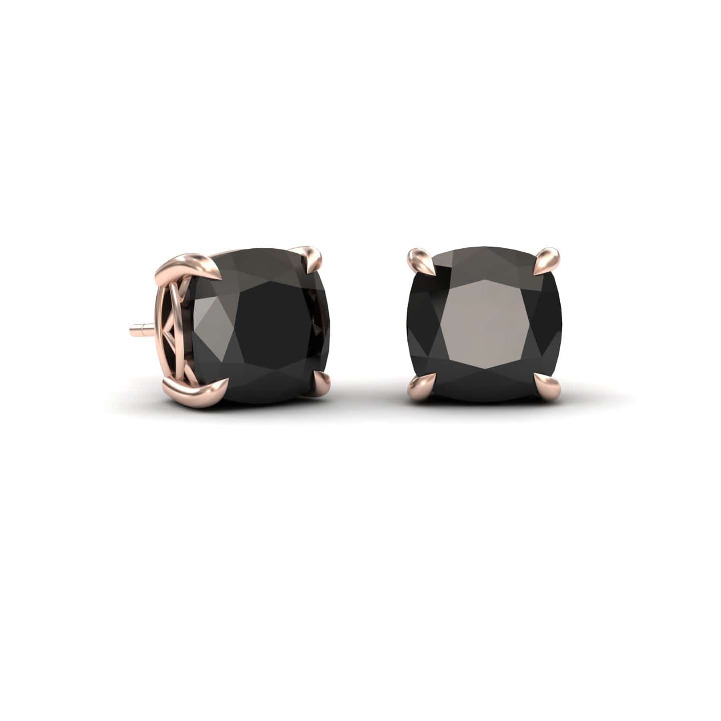 Black Diamond Stud Earrings - Deborah