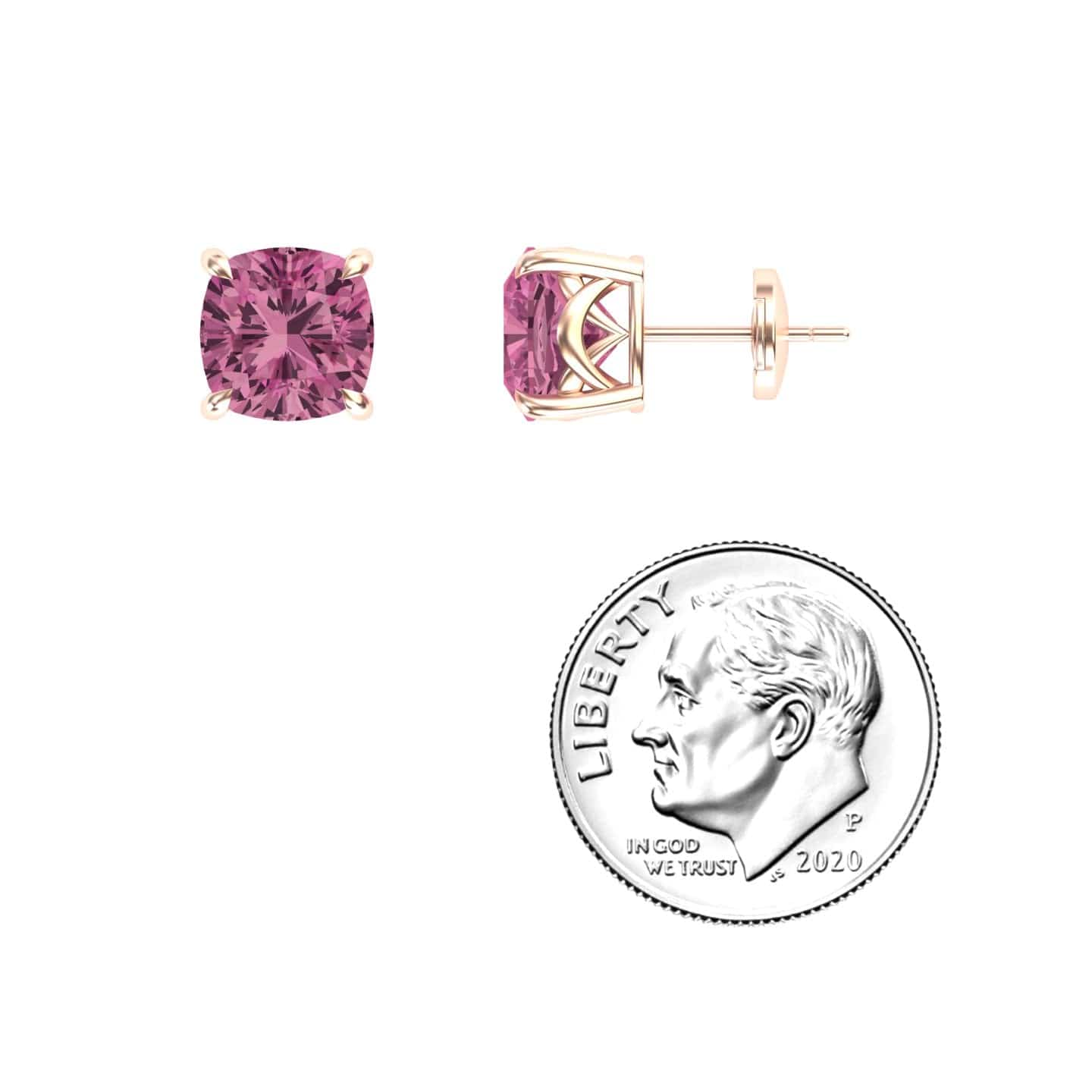Pink Tourmaline Stud Earrings - Deborah