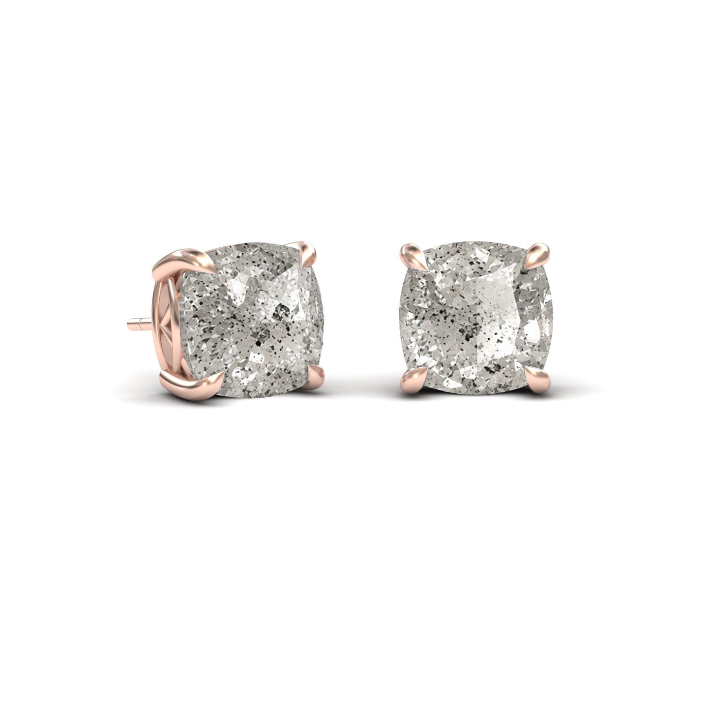 Salt and Black Diamond Stud Earrings - Deborah