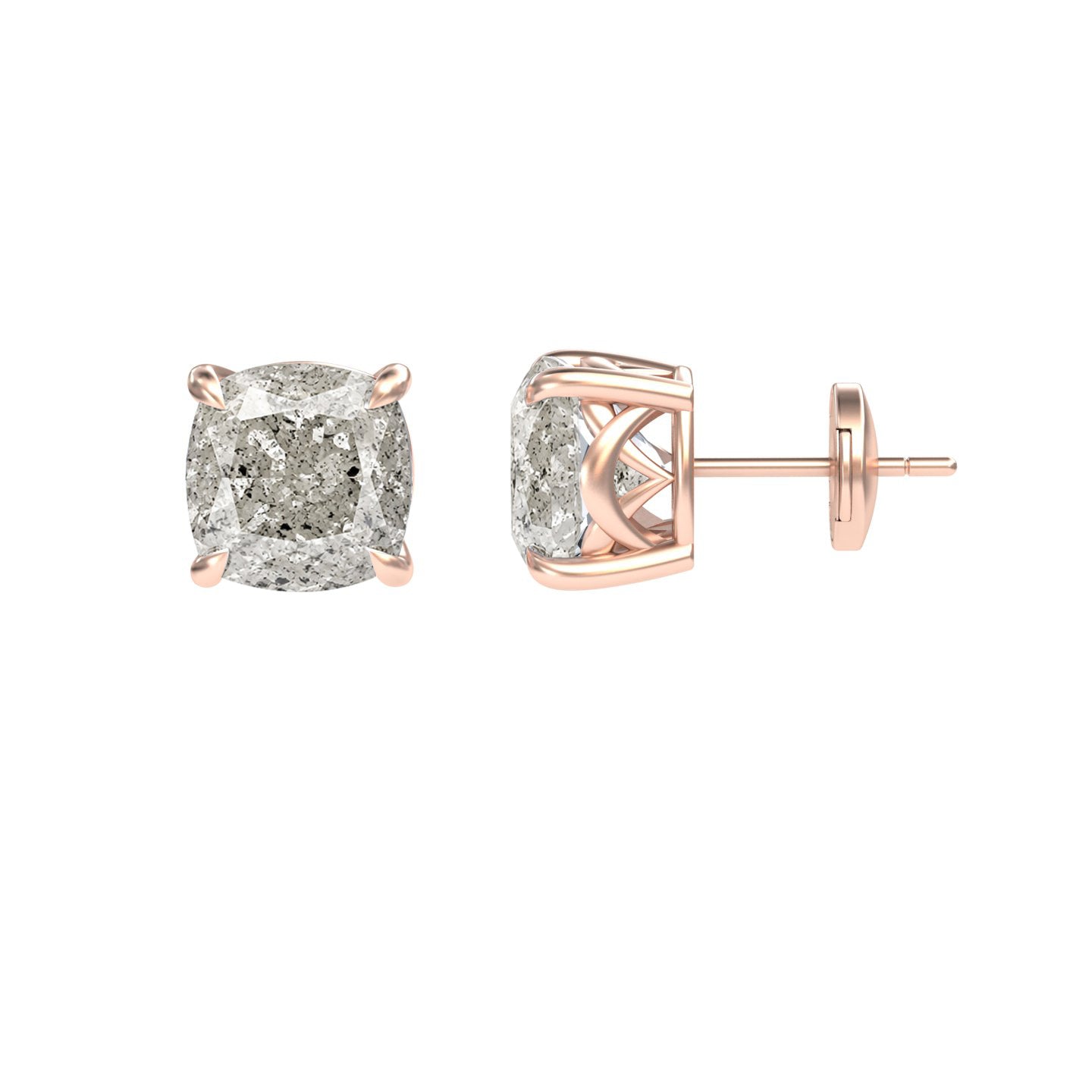 Salt and Black Diamond Stud Earrings - Deborah