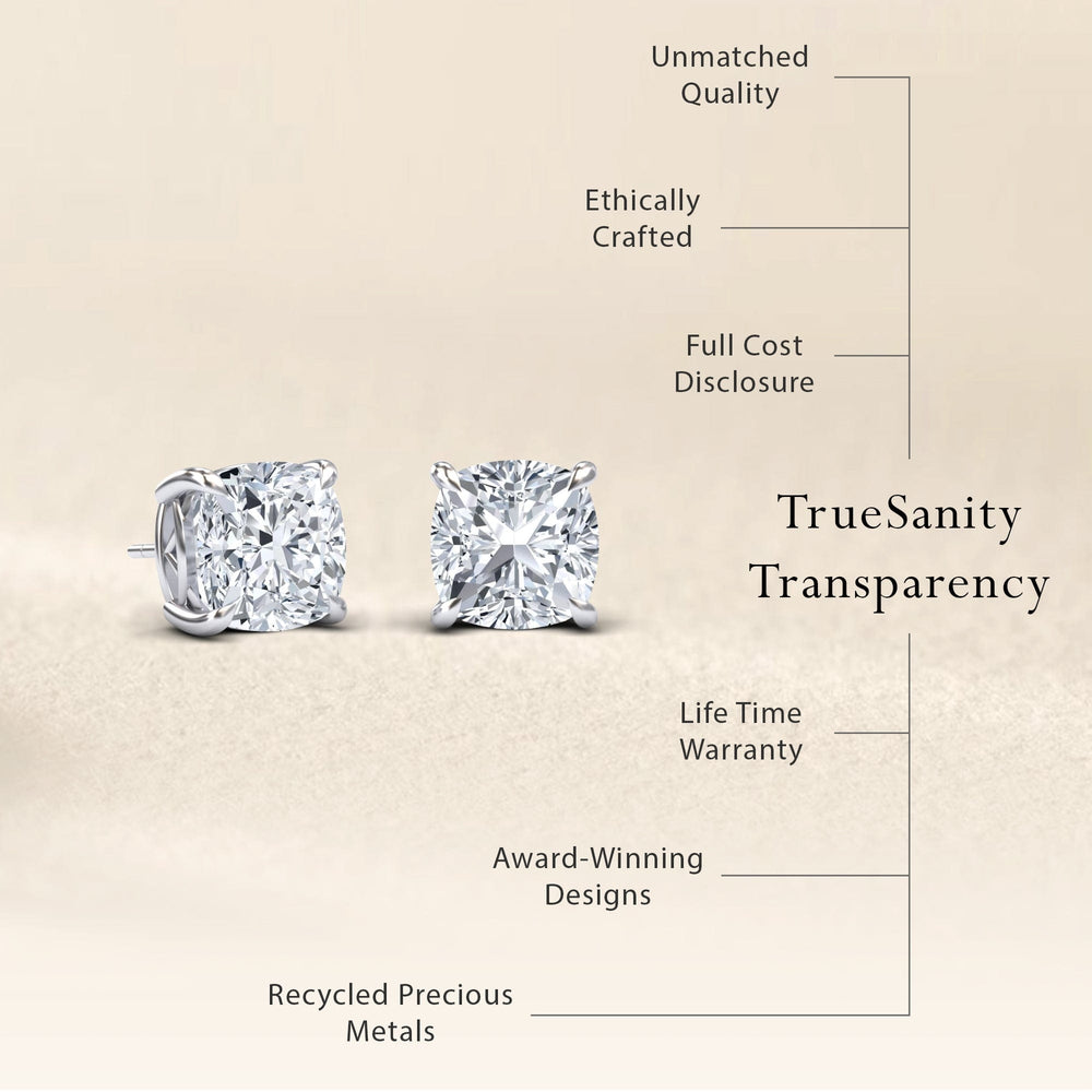 Moissanite Stud Earrings - Deborah