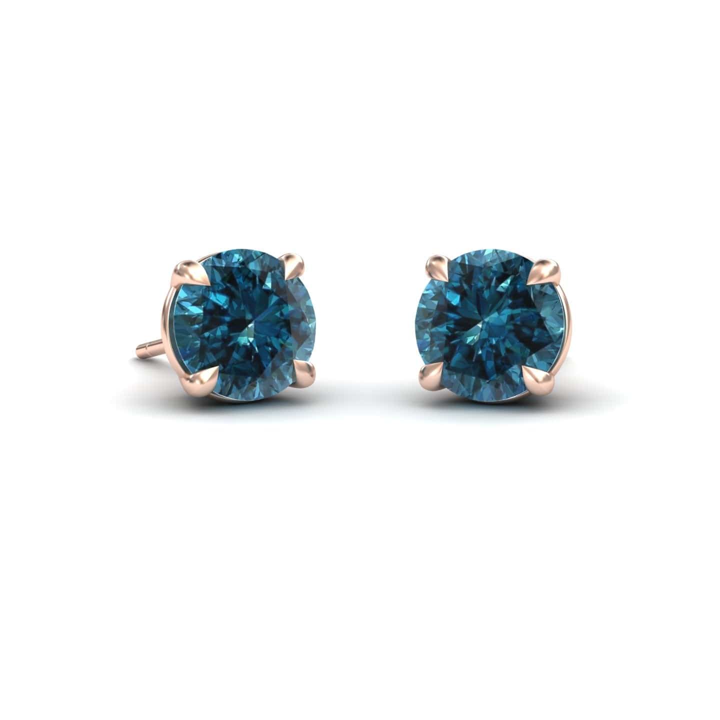 Blue Diamond Stud Earrings - Gauri