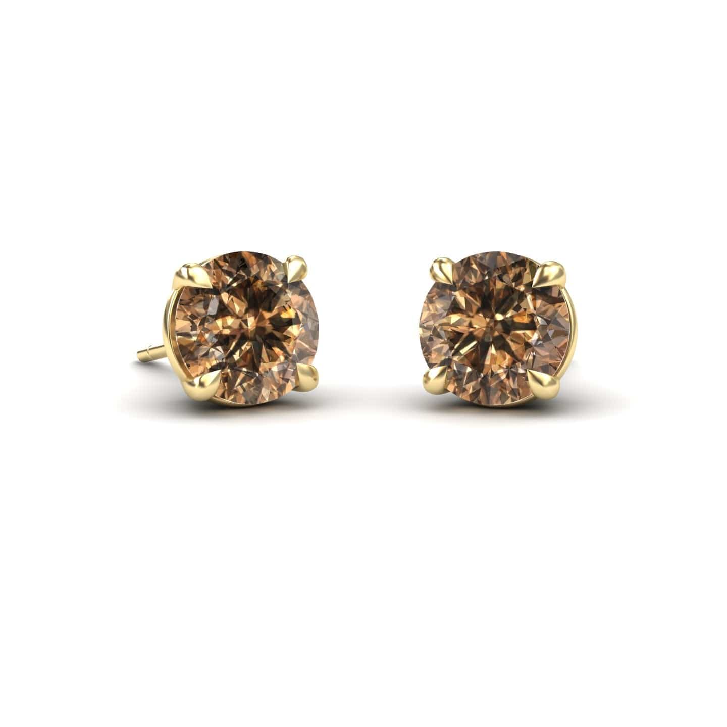 Brown Diamond Stud Earrings - Gauri