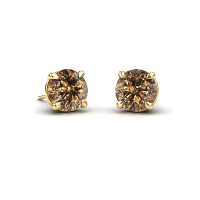 Brown Diamond Stud Earrings