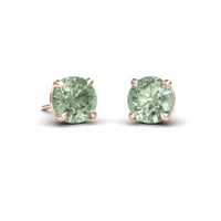 Green Amethyst Stud Earrings - Gauri