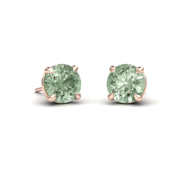 Green Amethyst Stud Earrings - Gauri