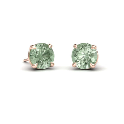 Green Amethyst Stud Earrings