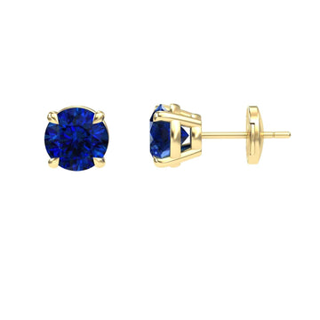 Lab Grown Blue Sapphire Stud Earrings - Gauri