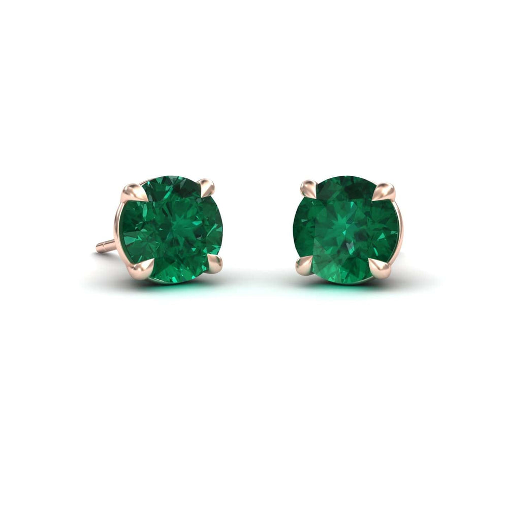 Lab Grown Emerald Stud Earrings - Gauri