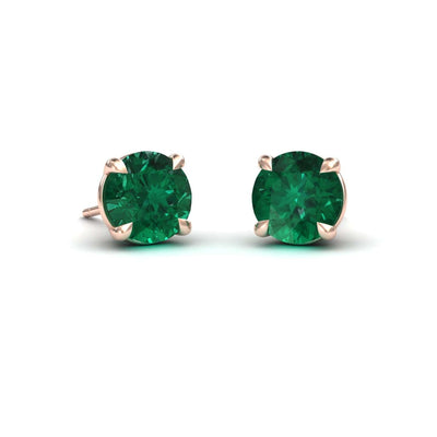 Lab Grown Emerald Stud Earrings