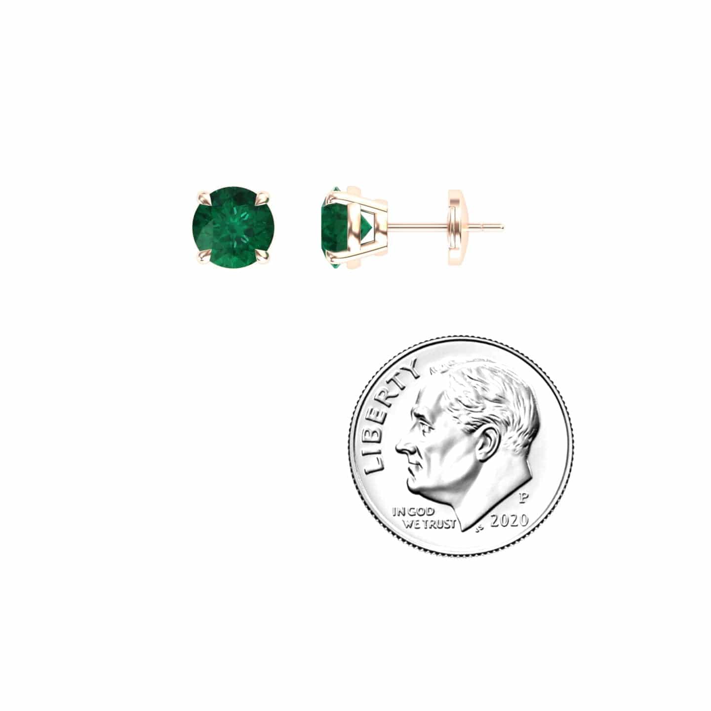 Lab Grown Emerald Stud Earrings - Gauri