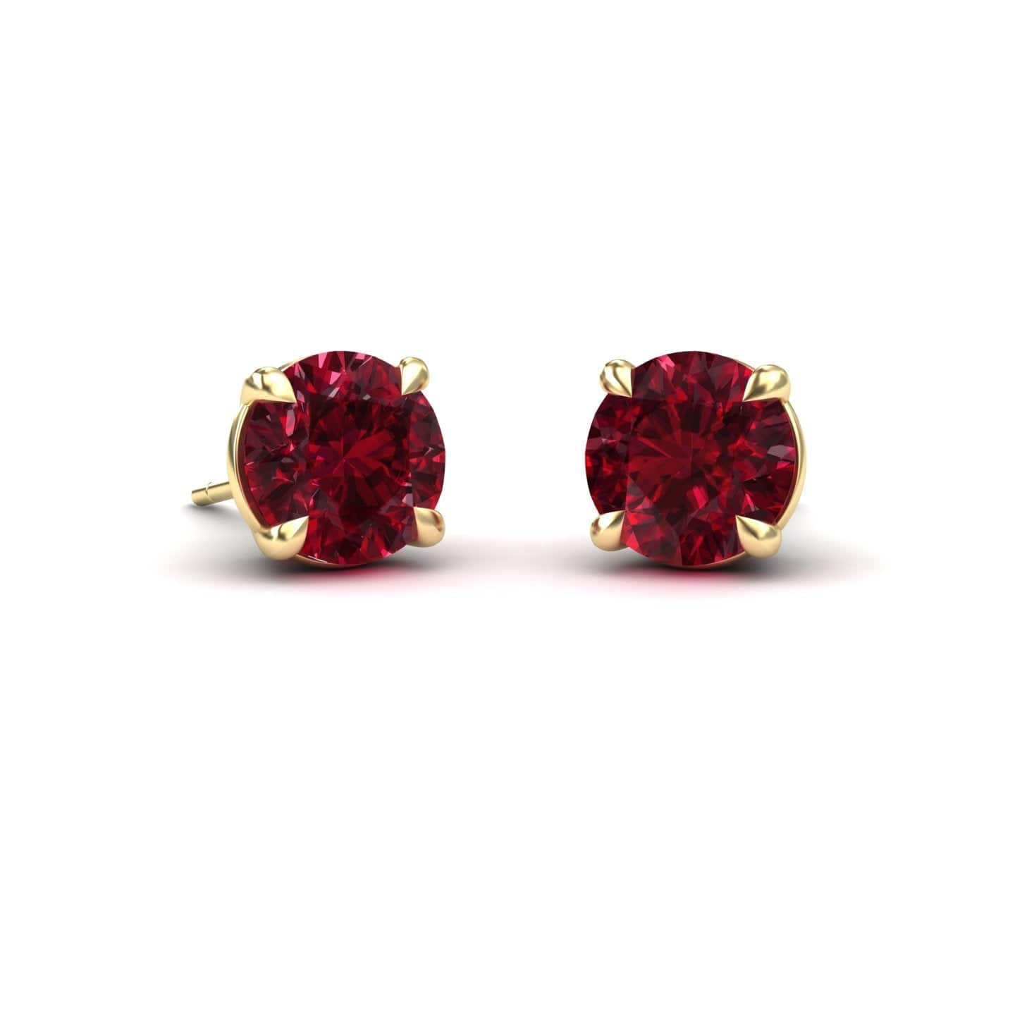 Lab Grown Ruby Stud Earrings - Gauri