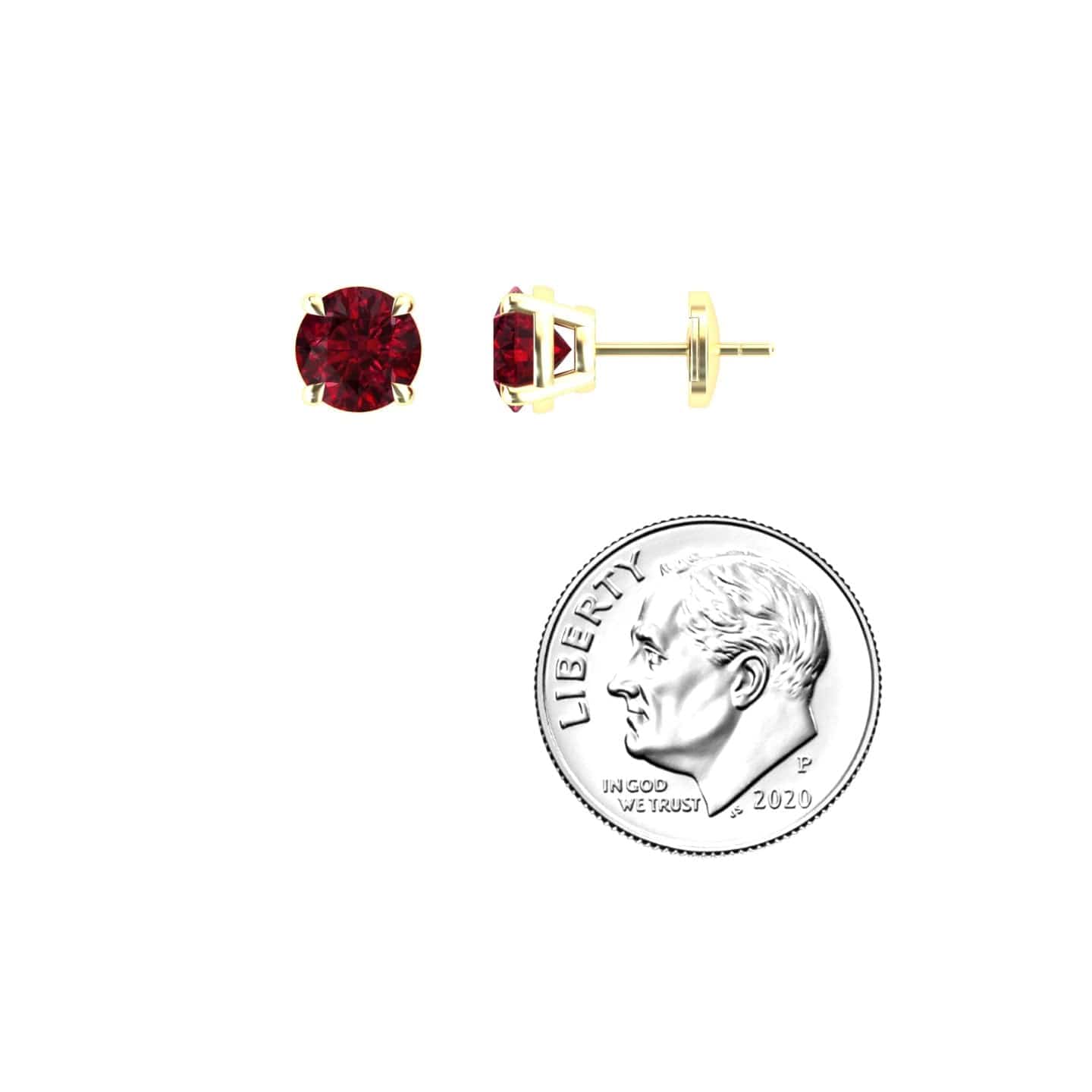 Lab Grown Ruby Stud Earrings - Gauri