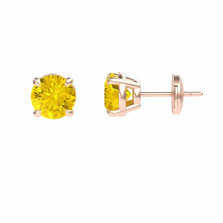 Lab Grown Yellow Sapphire Stud Earrings - Gauri